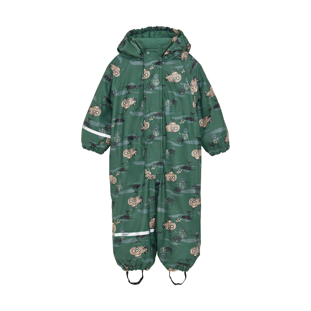 Fleece-lined Waterproof Overall, Green Submarine, age 5-6 years