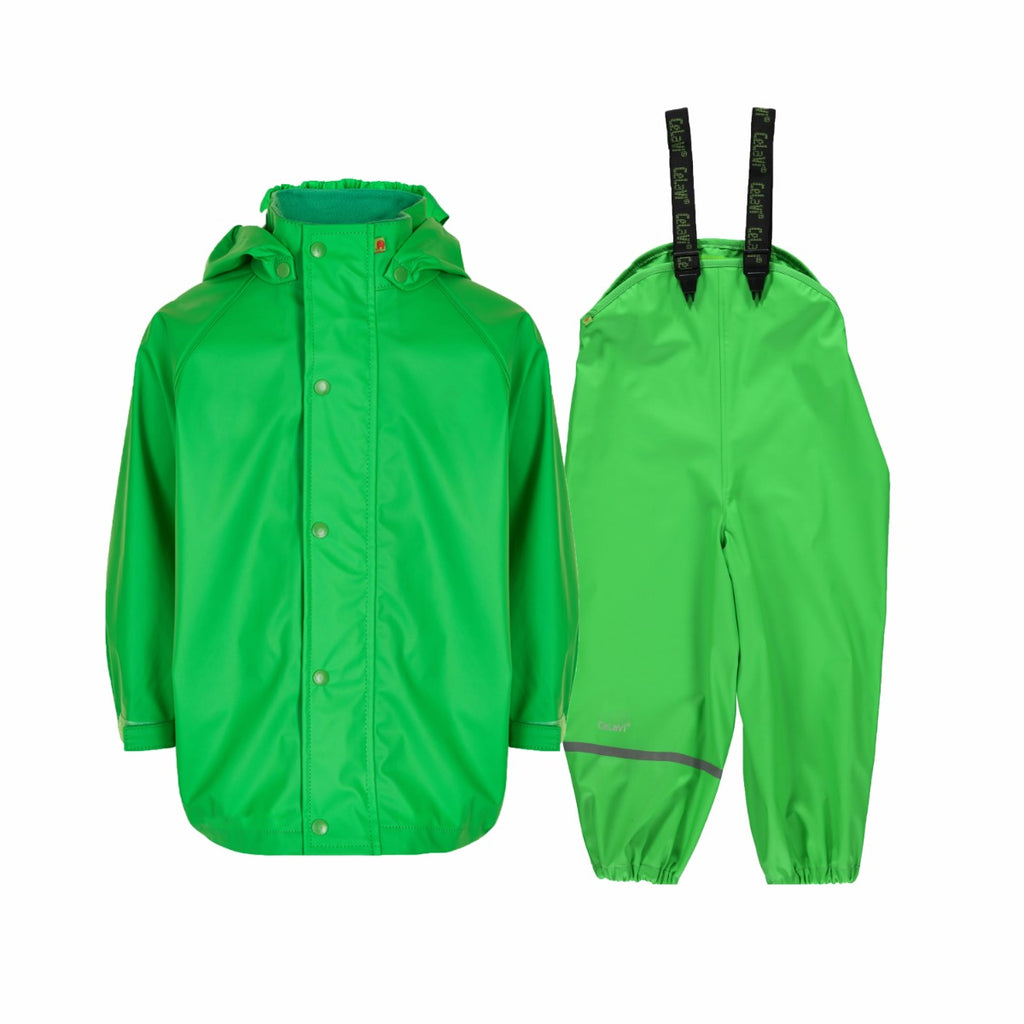 Kids Waterproof Set Green Rain Gear